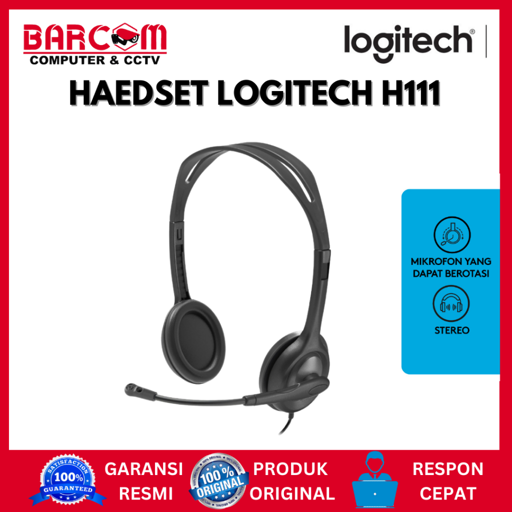 Jual Headphone Headset Logitech H111 Stereo Dual Plug Logitech Original Shopee Indonesia 9689