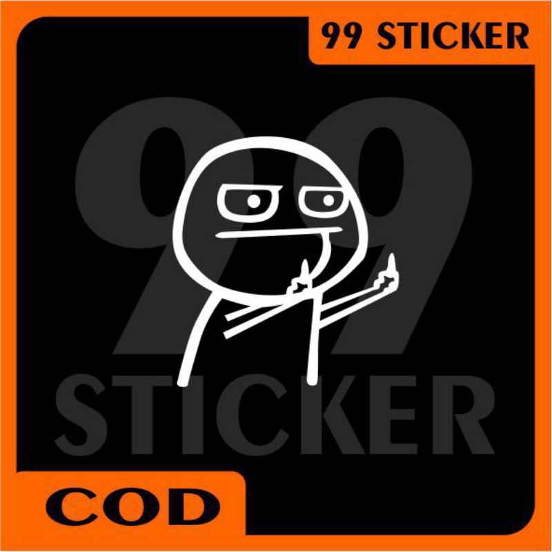 Jual Sticker Stiker Cutting Fucek Middle Finger Meme Shopee Indonesia