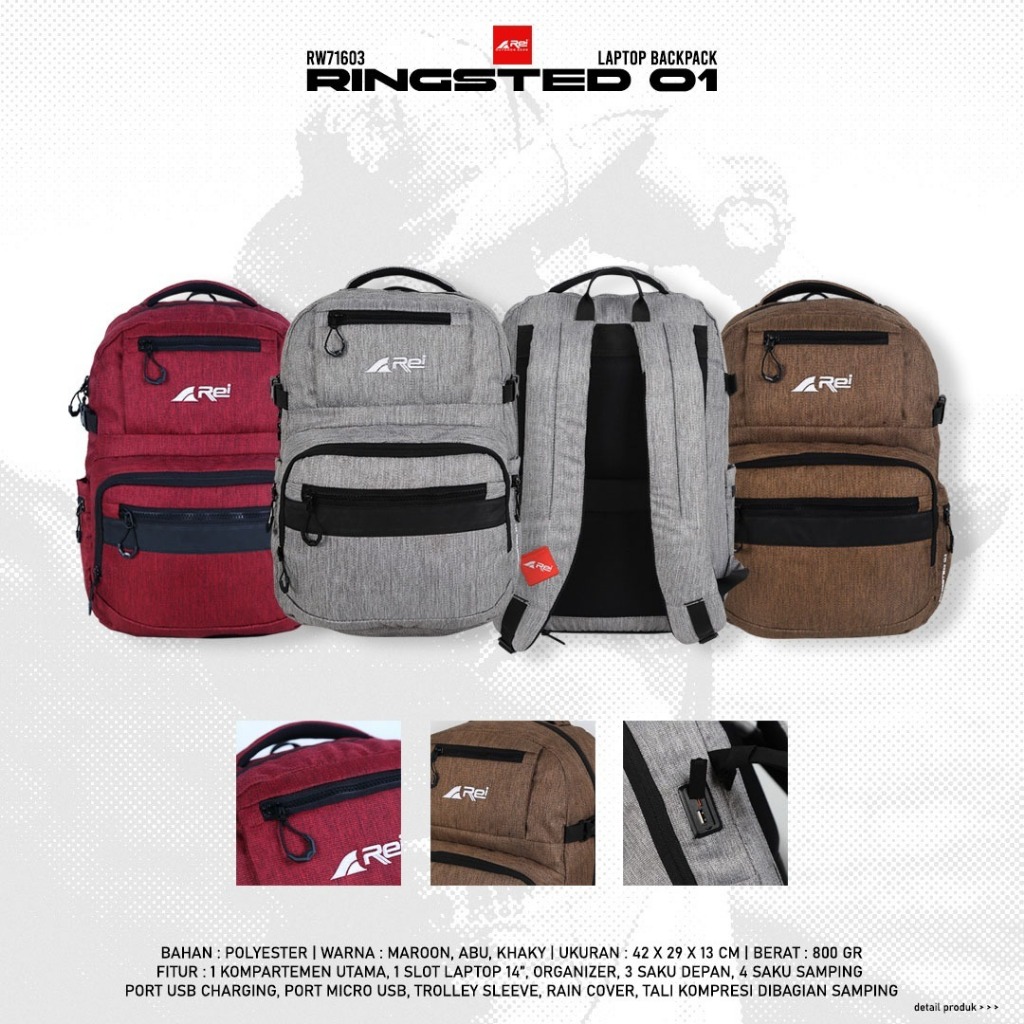Jual Tas Ransel Laptop Ringsted 0.1 Arei Outdoorgear | Shopee Indonesia