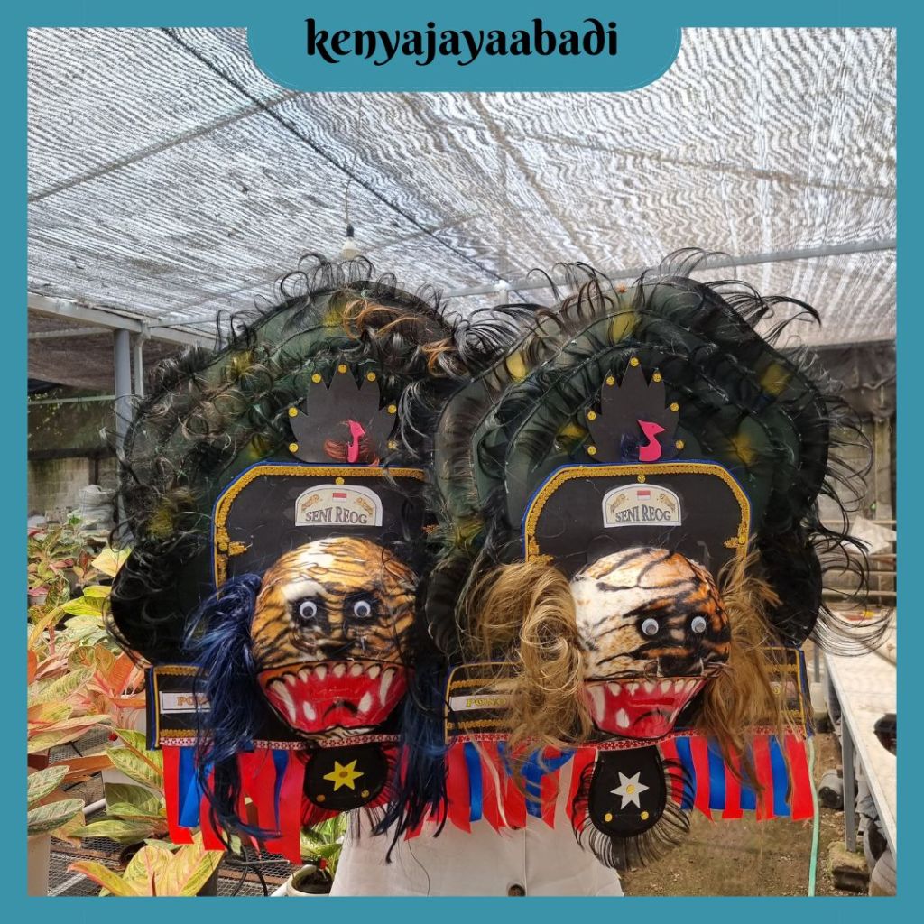 Jual [ Ready ] Topeng Reog Ponorogo Dadak Merak Harimau Topeng Spon