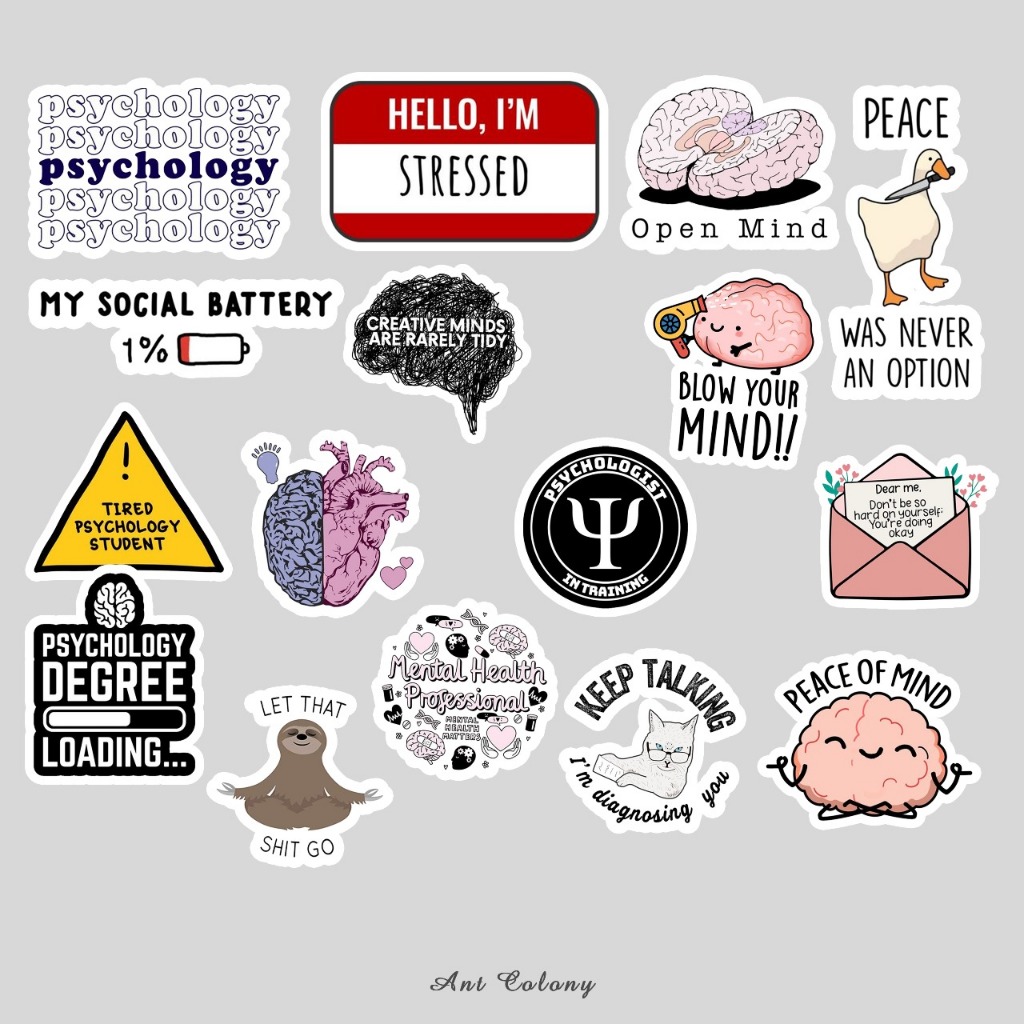 Jual Stiker Pack Psikologi Sticker Vinyl Doff Laminasi | Sticker Mental ...