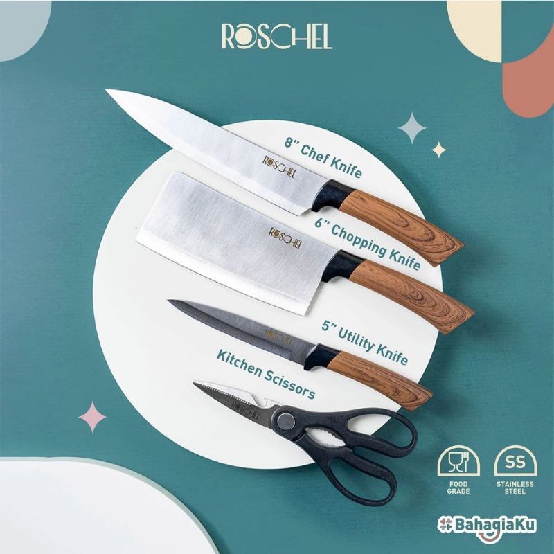 Jual ROSCHEL RHYO KNIFE SET (4PCS) | Shopee Indonesia
