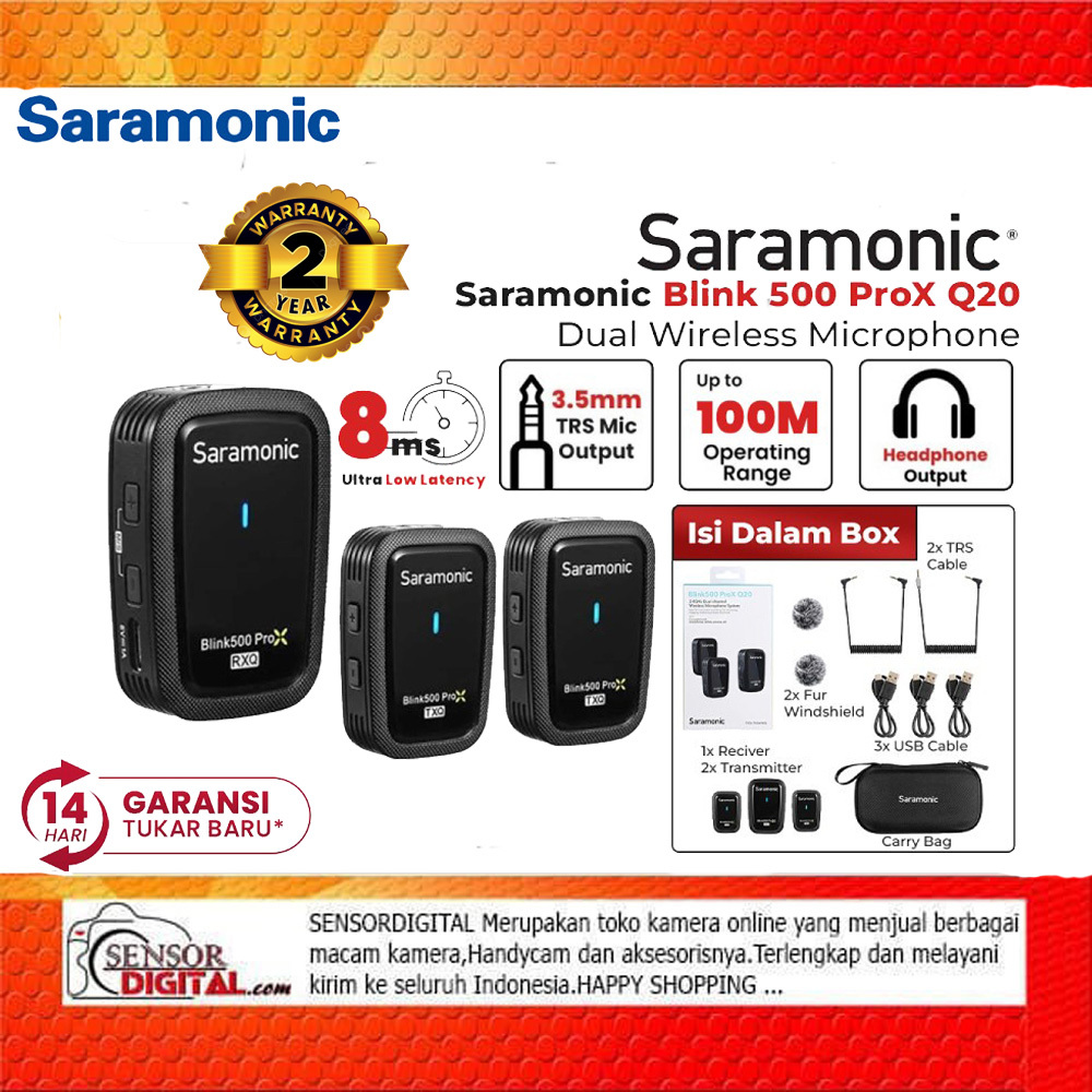 Jual Saramonic Blink 500 Pro X Q20 Wireless Microphone Prox Q20 Resmi 2