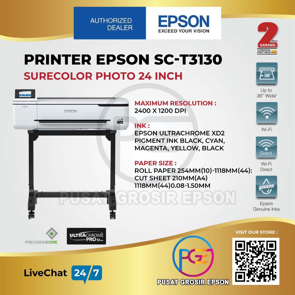 Jual Epson Surecolor Sc T3130n Sc T3130 Sct3130 Technical Printer Shopee Indonesia 3060