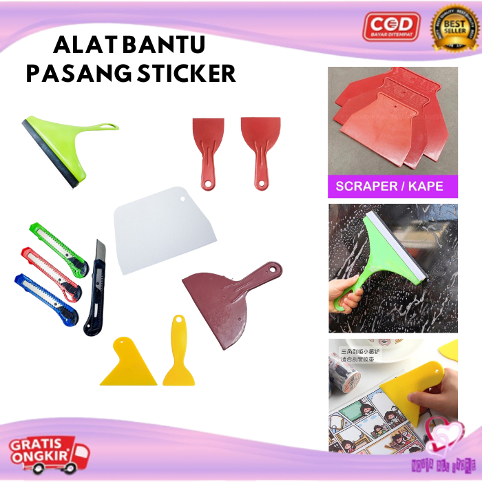 Jual Promo Murah Scaper Alat Pasang Stiker Kaca Film Wallpaper Sticker ...