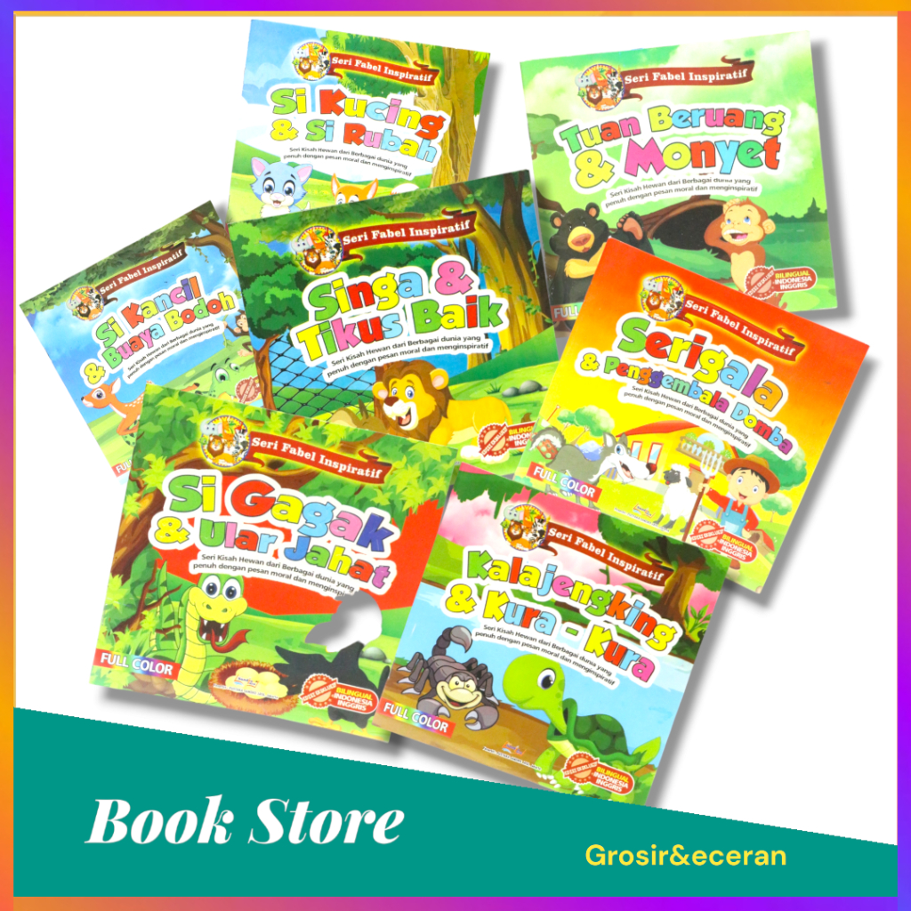Jual Buku Dongeng Seri Fabel 2 Bahasa Bergambar dan Berwarna Berbagai ...