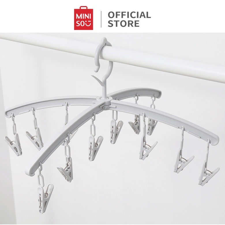 Jual Official BALI MINISO Foldable Clothespin Hanger Foldable Drying ...