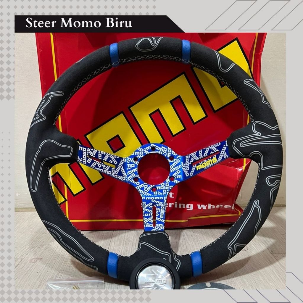 Jual Steer Racing Momo Celong Warna Biru | Shopee Indonesia