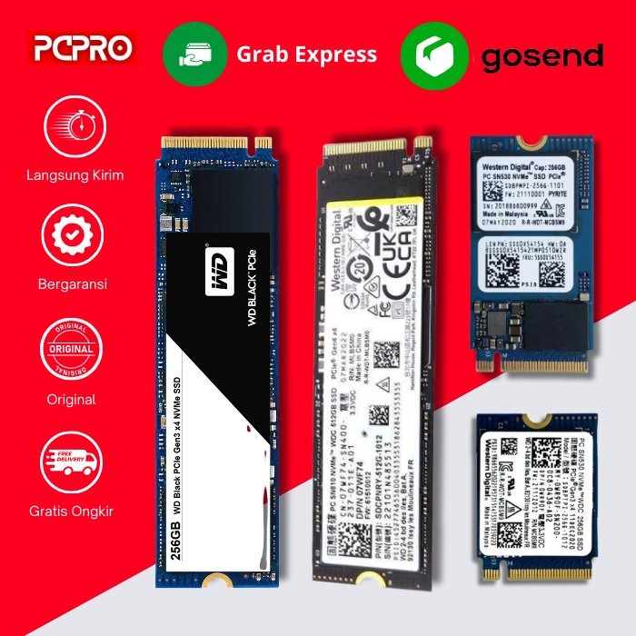 SSD WD 512GB/256GB/128GB 2280/2242/2230 Bergaransi