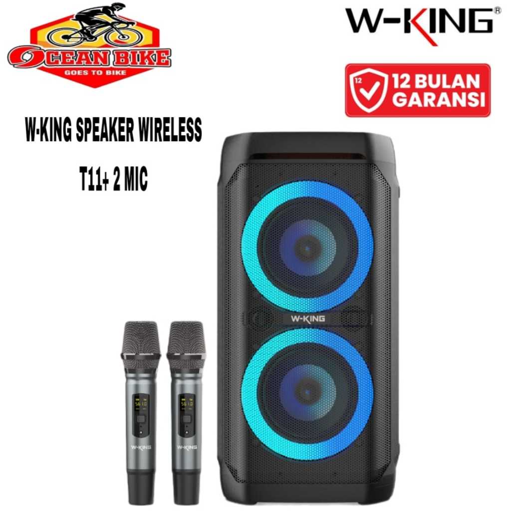 Jual WKING Speaker Bluetooth Karaoke MIC Wireless TWS T11+ 2 Microphone ...