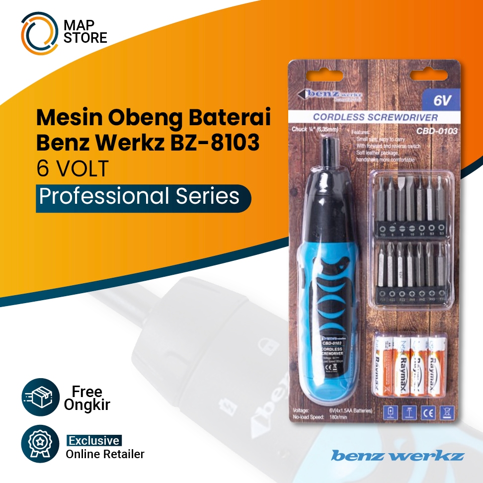 Jual Mesin Bor Obeng Batre / Cordless Screwdriver 6V By BENZ BZ-8103 ...