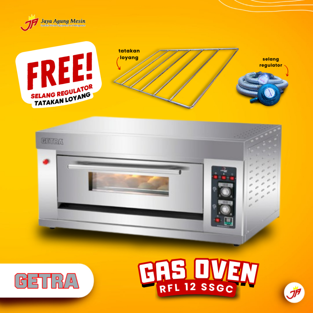 Jual Oven Gas 1 deck 2 Loyang RFL 12SSGC / Gas baking oven Getra RFL