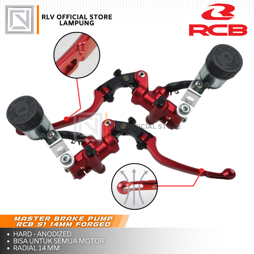 Jual Master rem RCB S1 14MM Radial forged universal pnp Pcx vario aerox ...