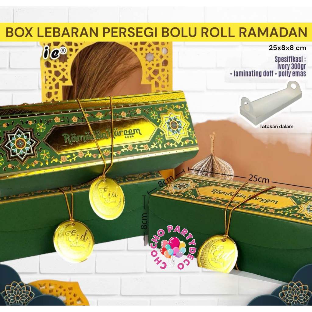 Jual Box Idul Fitri Persegi Kue Bolu Roll Lebaran Kotak Kue Lebaran