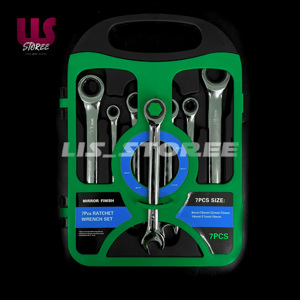 Jual BELTER Kunci Ratchet Ring Set 7pcs Bolak Balik Kunci Pas Ring 8 ...