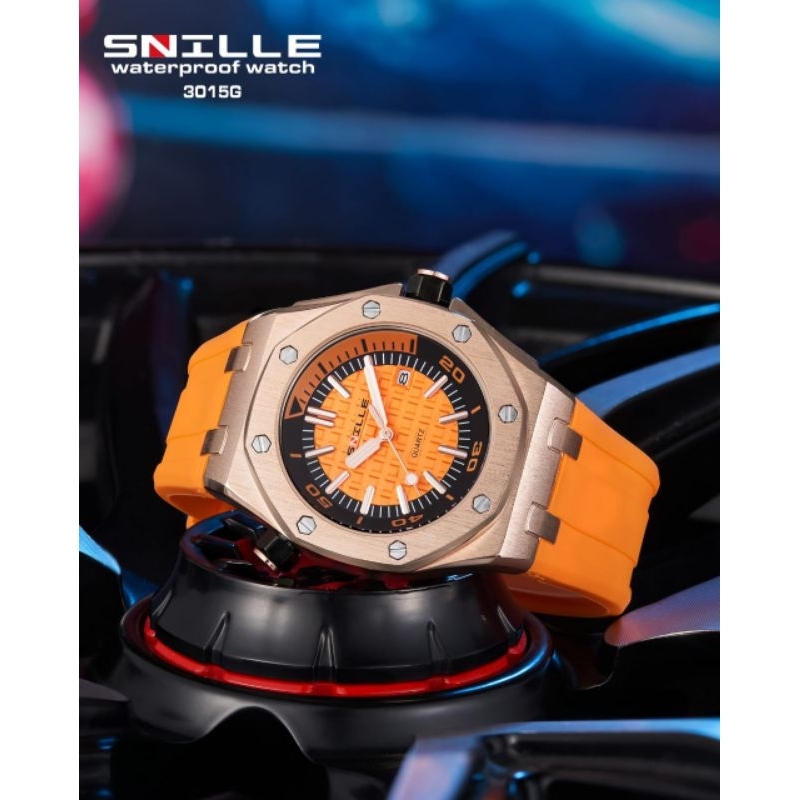 JAM TANGAN TANGGAL SNILLE AP WATCH ORIGINAL N3015G TALI SILICONE