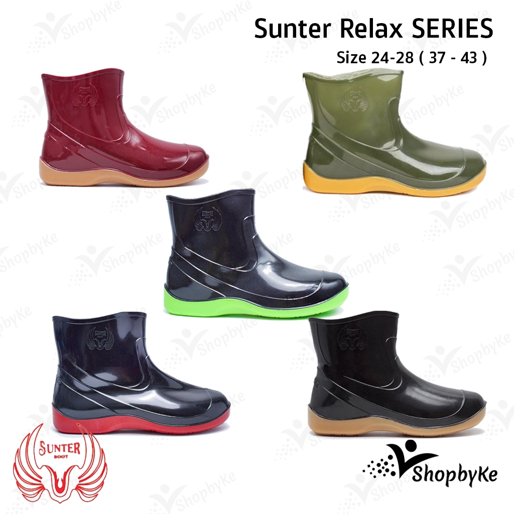 Jual Sepatu Boots Karet Lokal Pendek Sunter Relax Series Warna Hijau