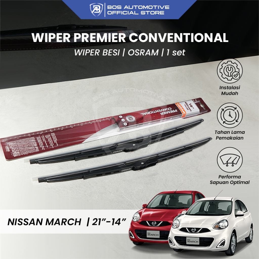 Jual Wiper Blade OSRAM PREMIER CONVENTIONAL / Besi / Kipas Kaca Depan