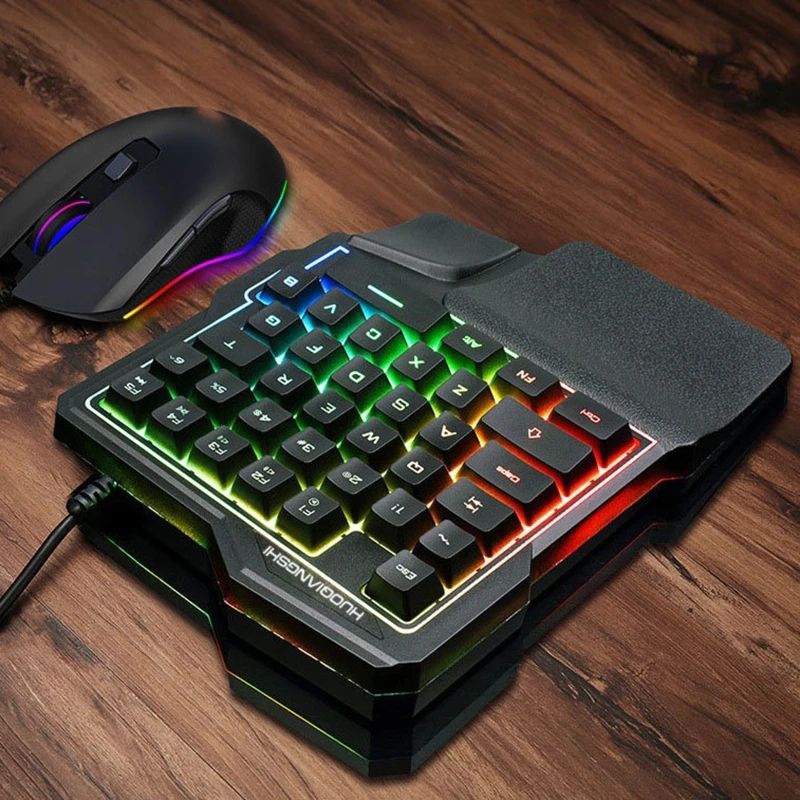 Jual One Handed Keyboard Gaming RGB Color Wired | Shopee Indonesia