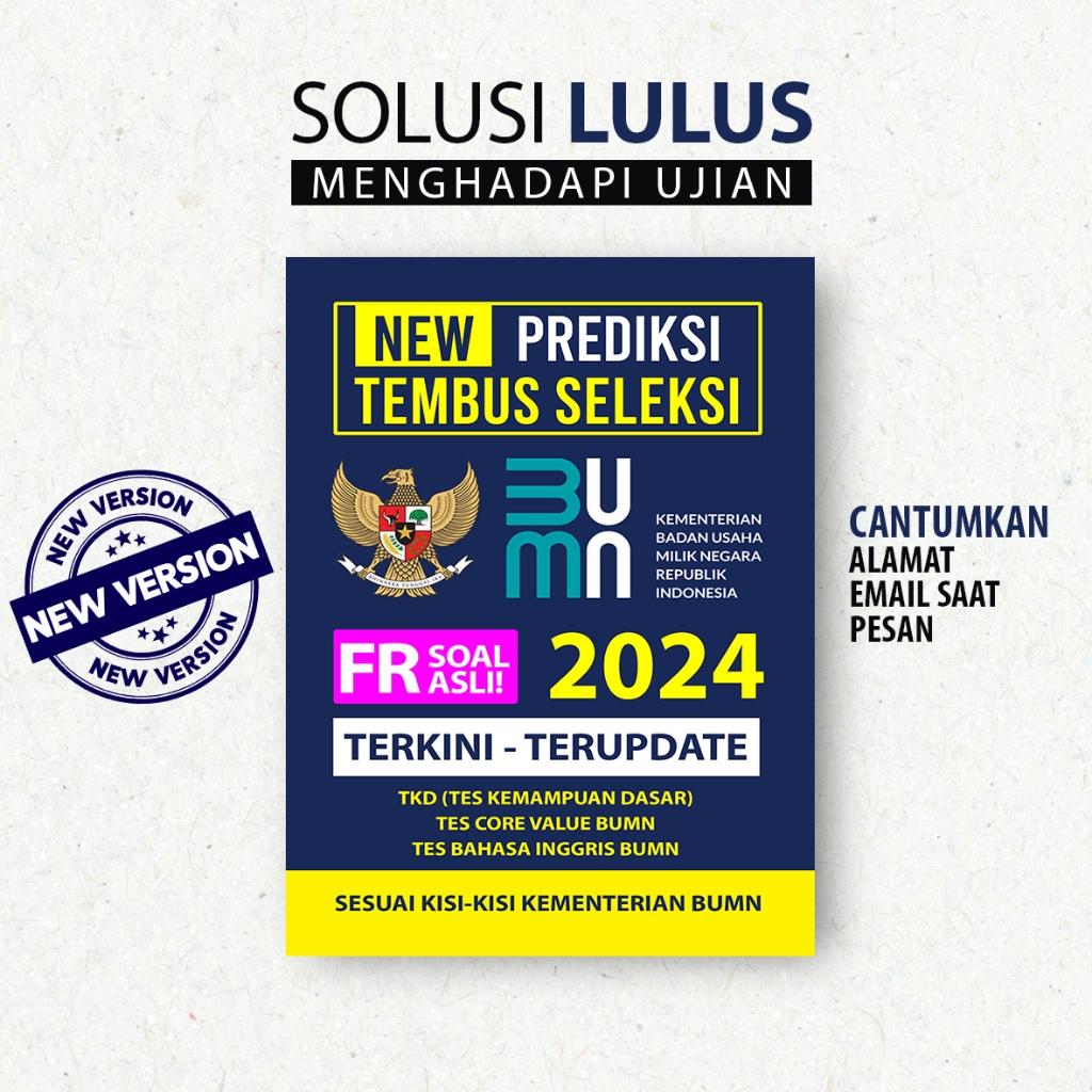 Jual NEW PREDIKSI SOAL BUMN 2024 - BUKU BUMN 2024 - SOAL PEMBAHASAN ...