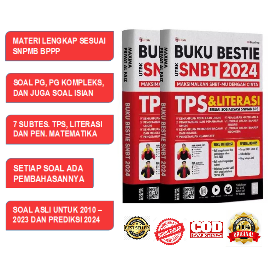 Jual Buku Bestie Utbk Snbt 2024 Tps Dan Literasi Maxima Alfaiz Up