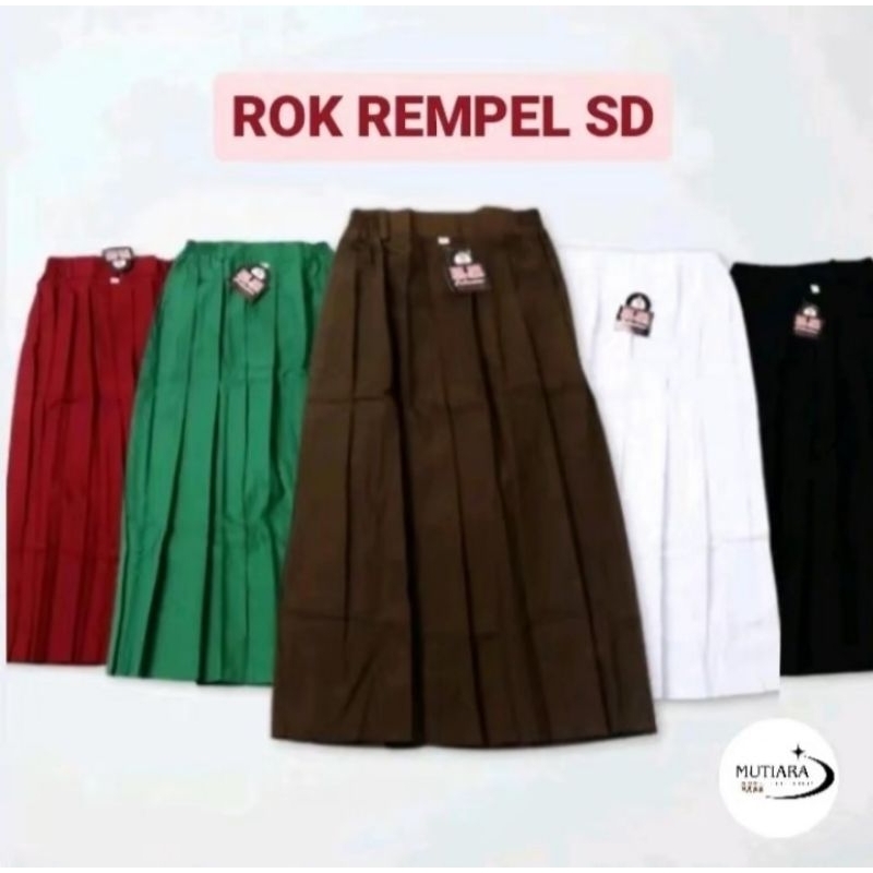 Jual Rok Rempel Panjang Sekolah SD dan MI merah putih hijau coklat ...