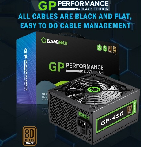 Jual Power Supply GameMax GP Performance BLACK EDITION 450W 80 Plus ...