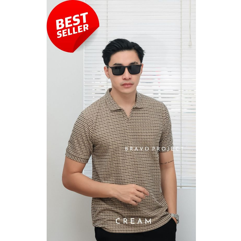 Jual Bravo Projects Kaos Polo Knit Pria Austin Premium Korean Knit