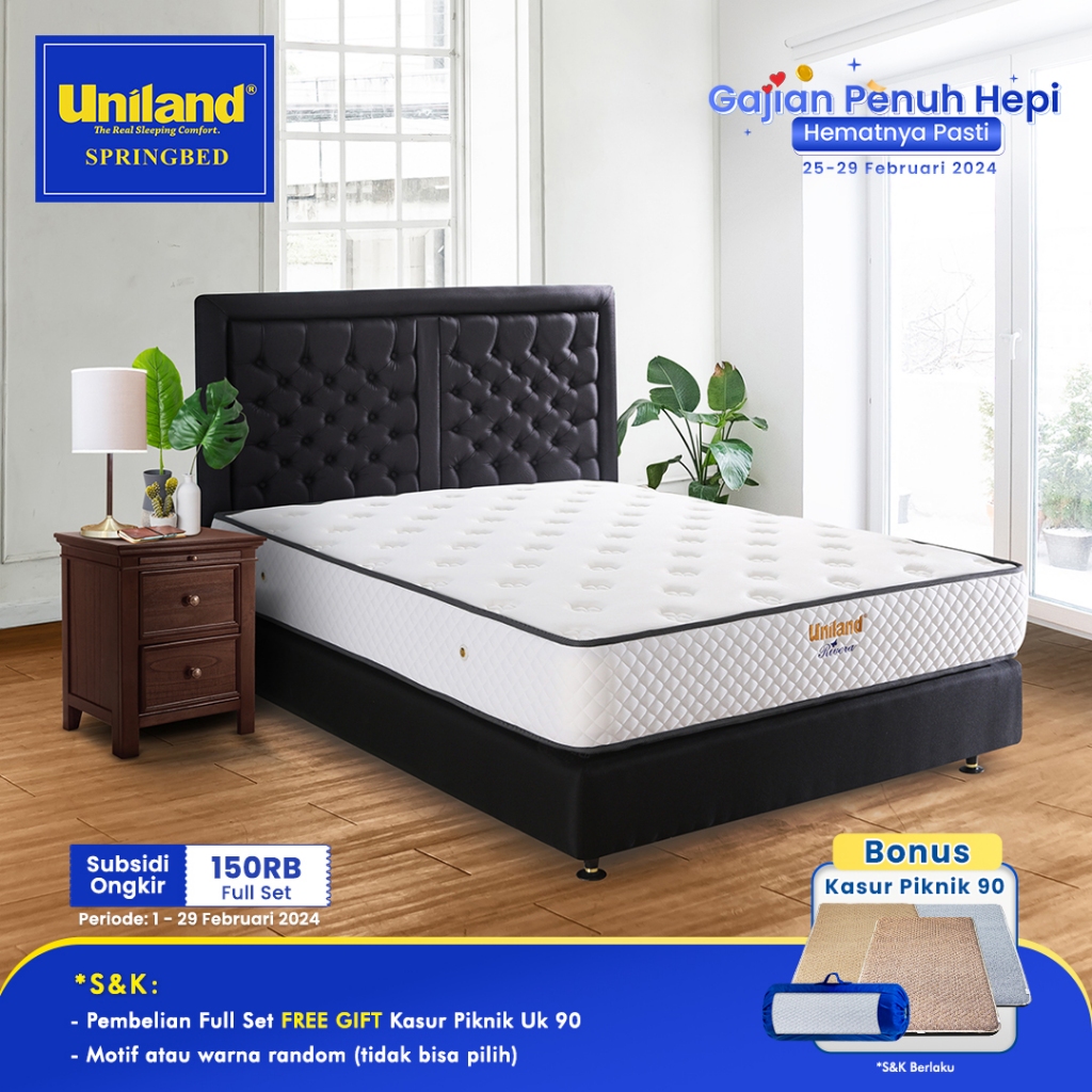 Jual Uniland Springbed Rivera Brilliant Firmtop Full Set Spring Bed