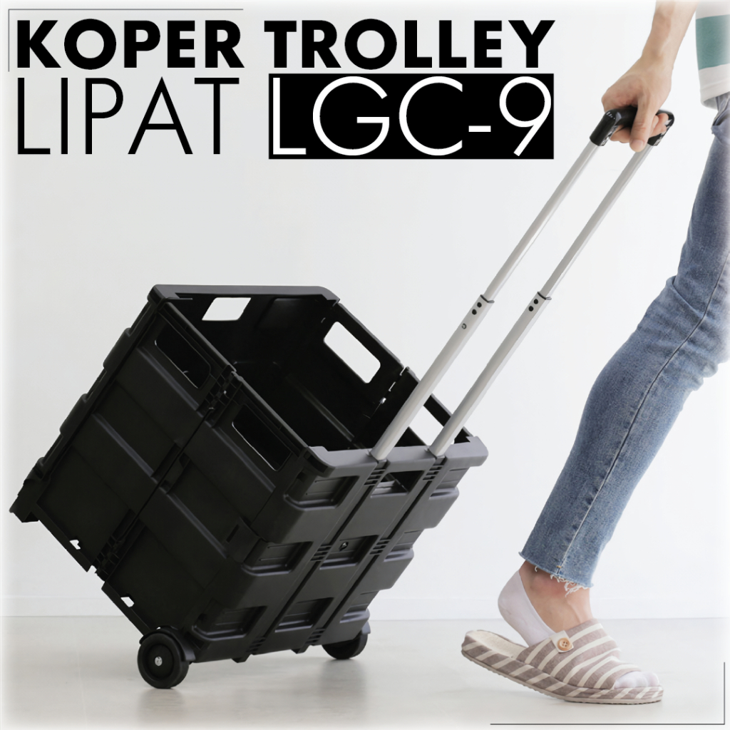 Jual Folded Shopping Trolley Troli Belanja Portable Trolley Keranjang