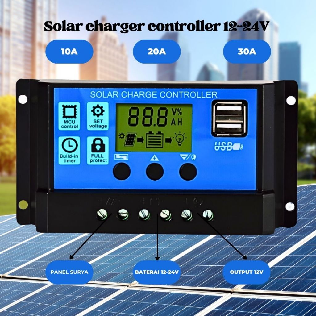 Jual Solar Charger Controller 10A 20A Dan 30A Solar Cell Pwm Control ...