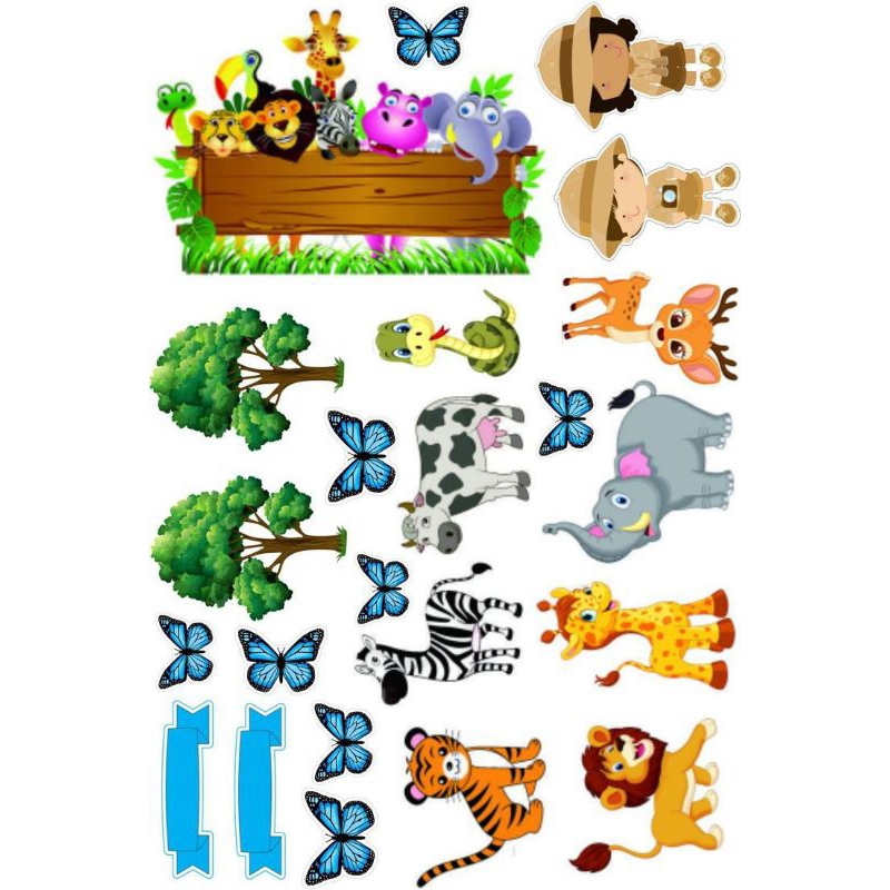Jual TOPPER ZOO / TOPPER KEBUN BINATANG / TOPPER HIASAN KUE ULANG TAHUN ...
