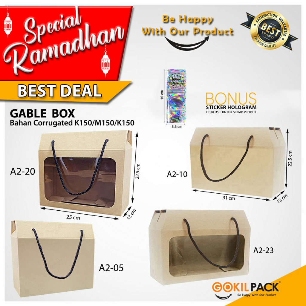 Jual Kotak Kado Gable Box Tali Dus Serbaguna Kraft Murah