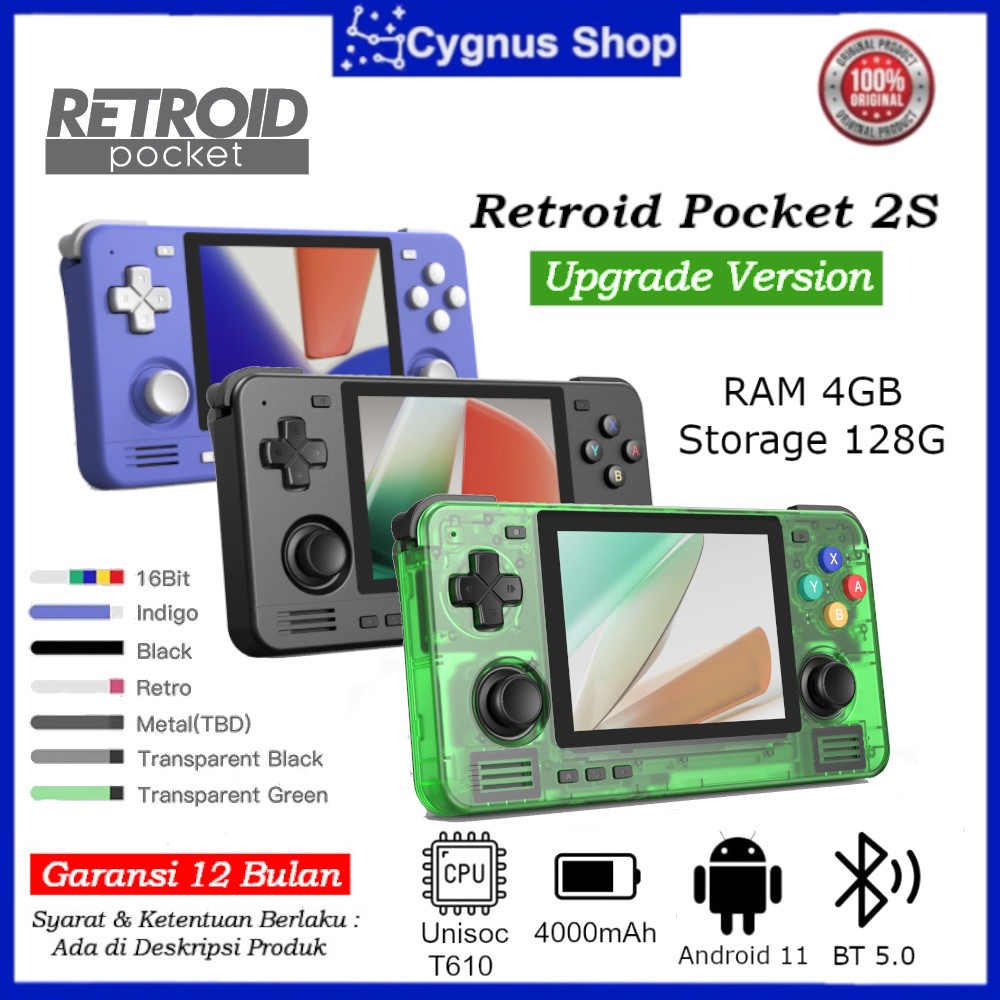 Jual Retroid Pocket 2+ / 2S Handheld Retro Gaming Console System Retro ...