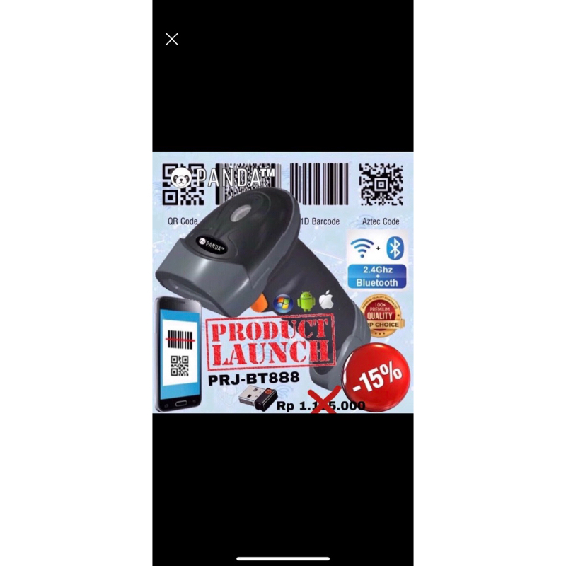 Jual Panda PRJBT8882D wireless barcode scanner Shopee Indonesia