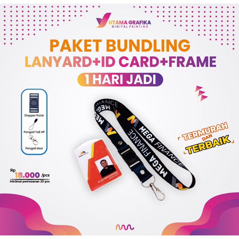 Jual (𝐊𝐈𝐋𝐀𝐓 𝟏 𝐇𝐀𝐑𝐈 𝐉𝐀𝐃𝐈) PAKET Lanyard +Id Card +Frame Holder Custom ...