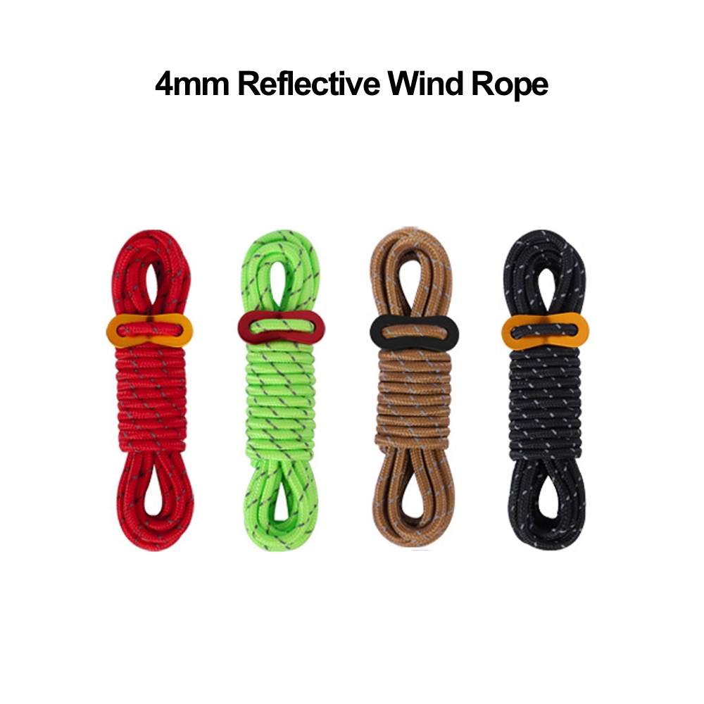 Jual Tali tenda reflective rope tebal 4mm panjang 4m wind rope | Shopee ...