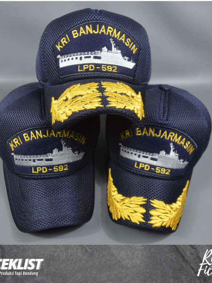 Jual TOPI TNI AL KRI BANJARMASIN DOUBLE MESS WARNA BIRU TUA BEST ...