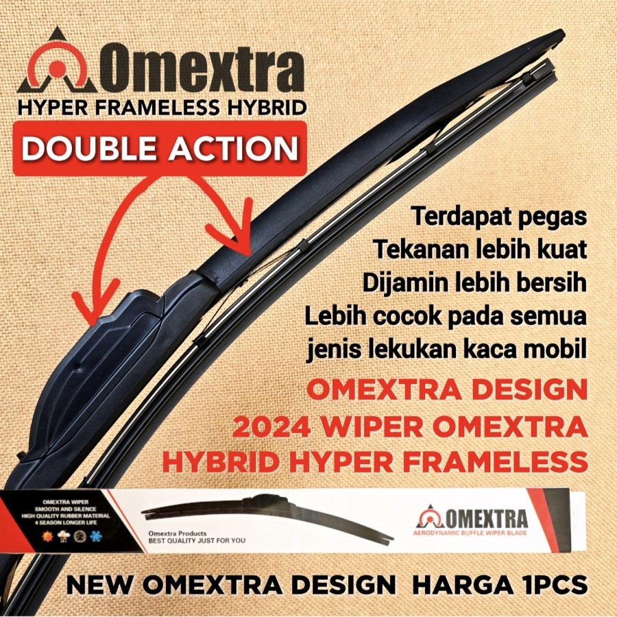 Jual Double Action Wiper Mobil Hyper Frameless Wiper Hybrid Premium ...
