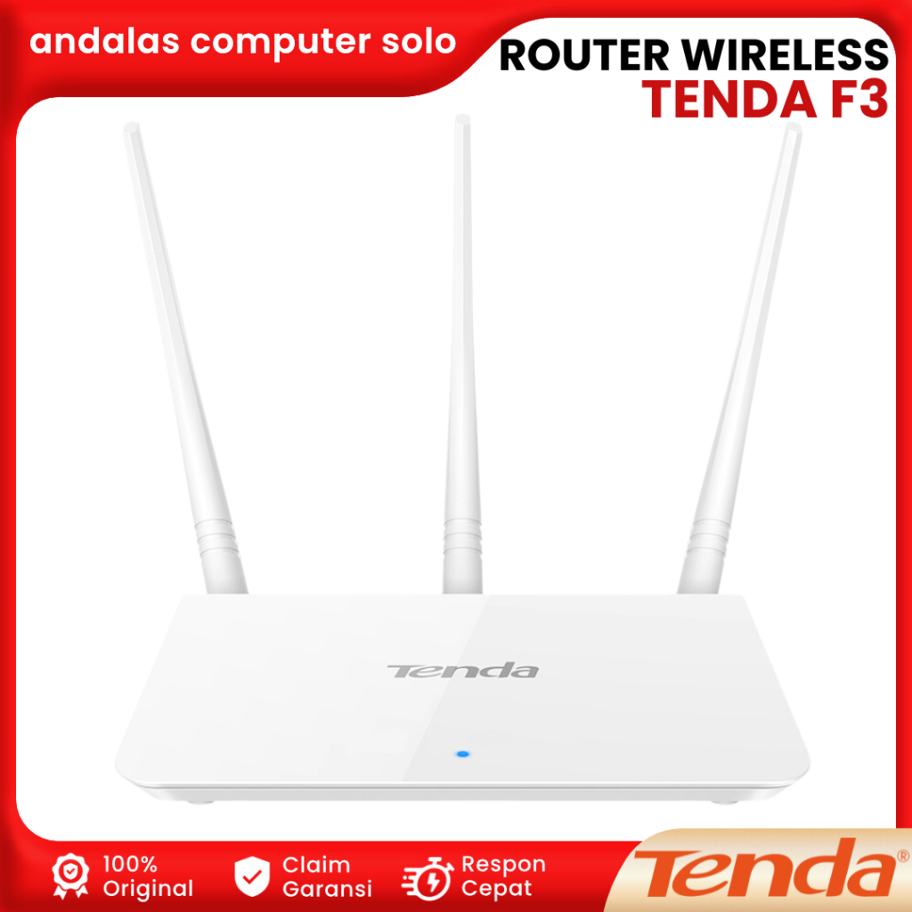 Jual ROUTER WIFI WIRELESS TENDA F3 NETWORK WIRELESS 300Mbps HIGH POWER ...