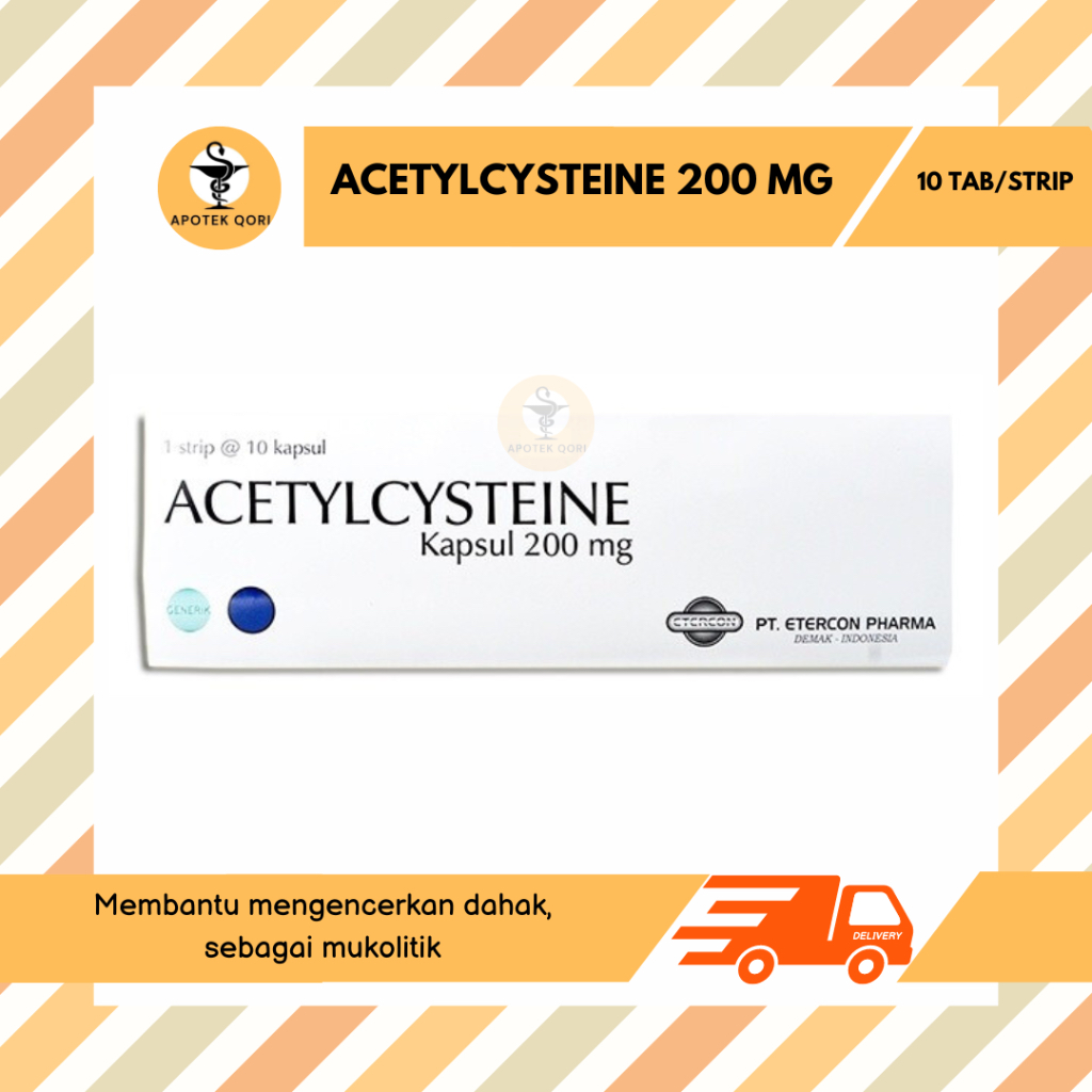 Jual Acetylcysteine 200 Mg Strip 10 Kapsul Mukolitik Mengencerkan