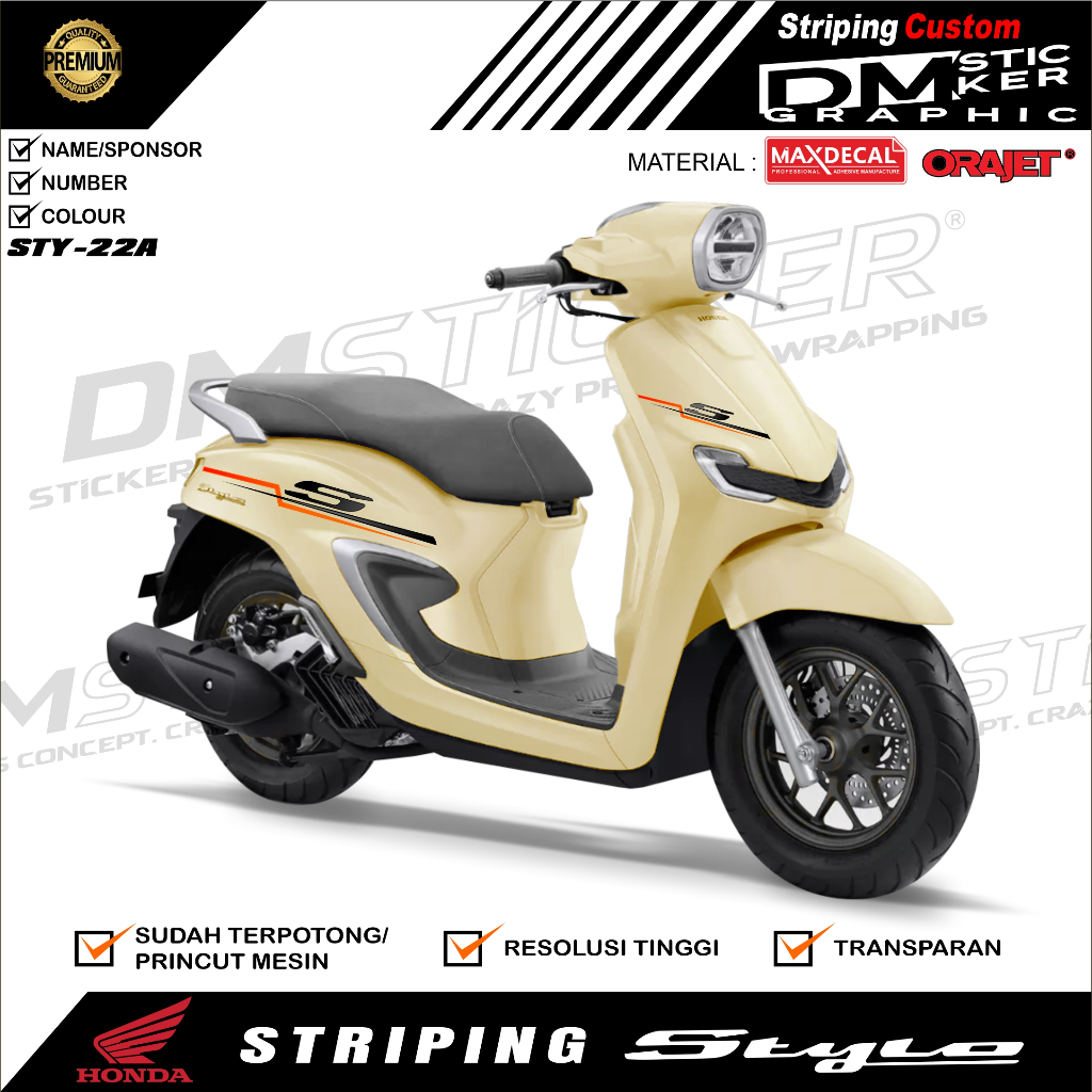 Jual STIKER MOTOR HONDA STYLO - STRIPING TRANSPARAN STYLO 160 CLASIC ...