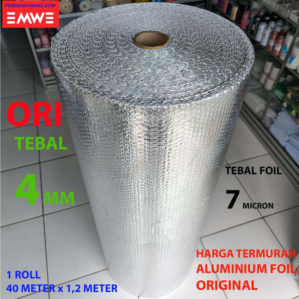 Jual (1 ROLL) Tebal 4 mm Ori Asli Pure Aluminium Foil Bubble 1,2 m x ...