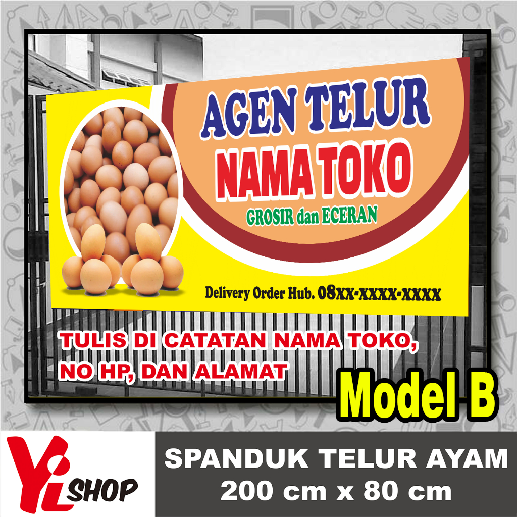Jual Spanduk / Banner Agen Jual Telur Ayam dan Spanduk Ayam Potong