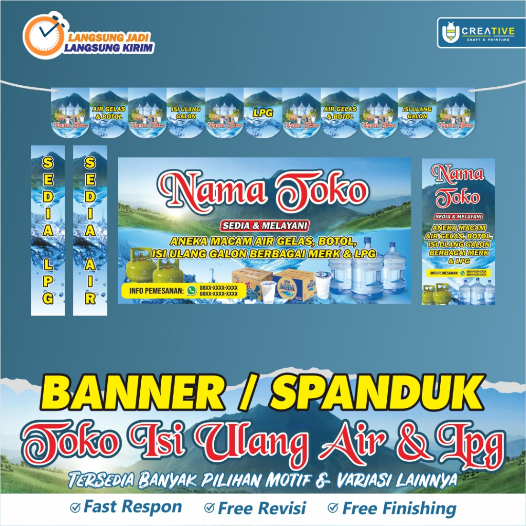 Jual Paket Banner / Spanduk Toko Isi Ulang Air & Lpg (Langsung Jadi ...