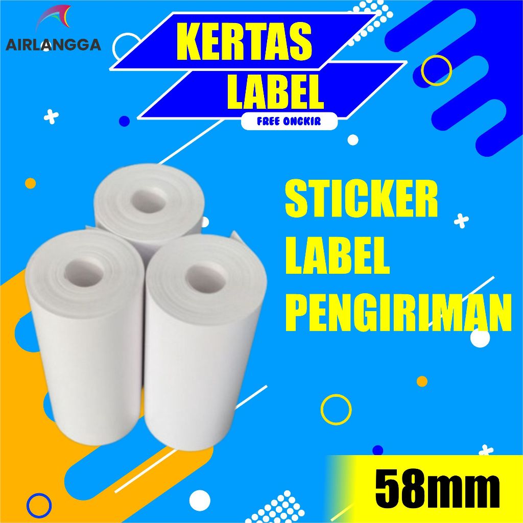 Jual KERTAS STICKER PRINTER THERMAL UKURAN 58 MM cocok untuk label ...