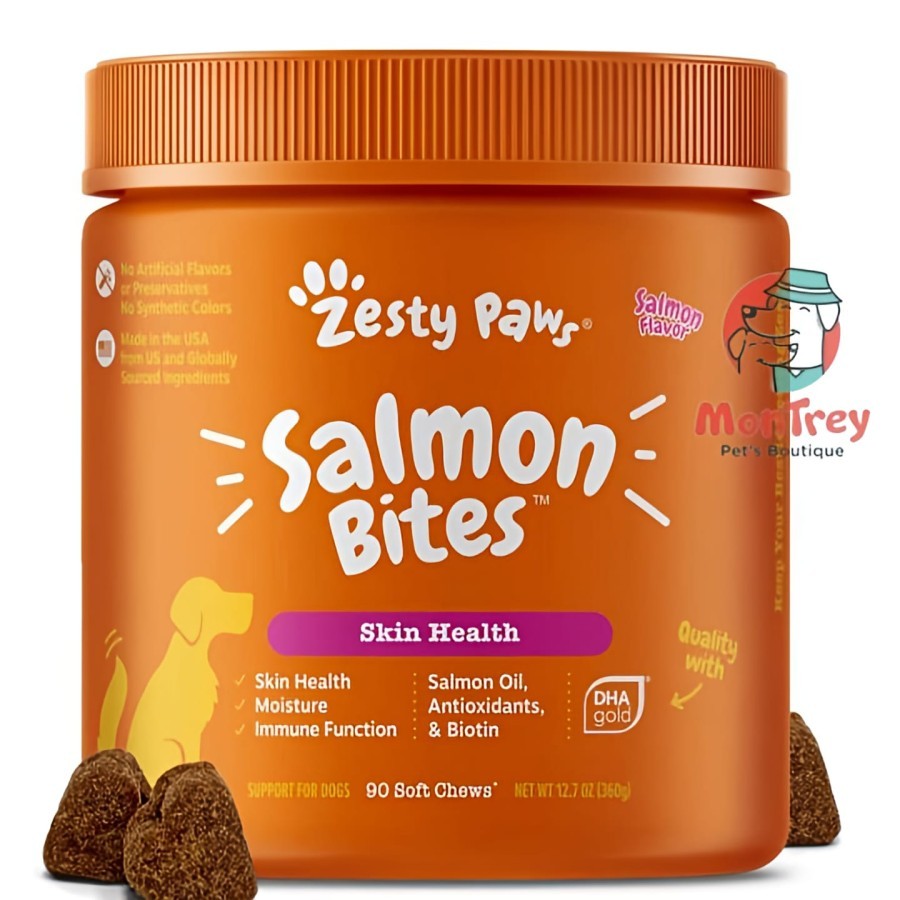 Jual Zesty Paws Alaskan Salmon Bites Fish Oil Bites - Vitamin Omega ...