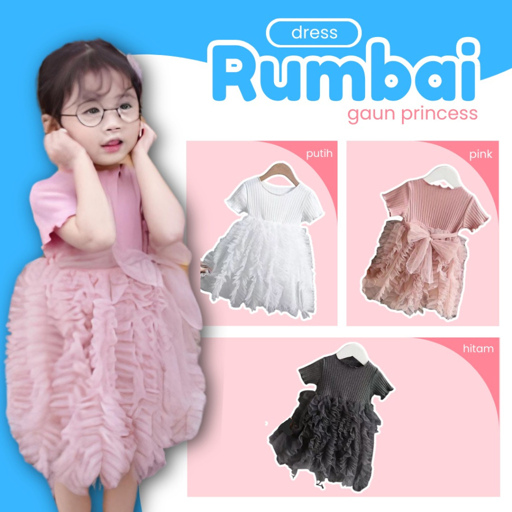 Jual BABYKIDDOS 0-7 Tahun Dress Rumbai Ubur Anak perempuan Gaun Pesta ...