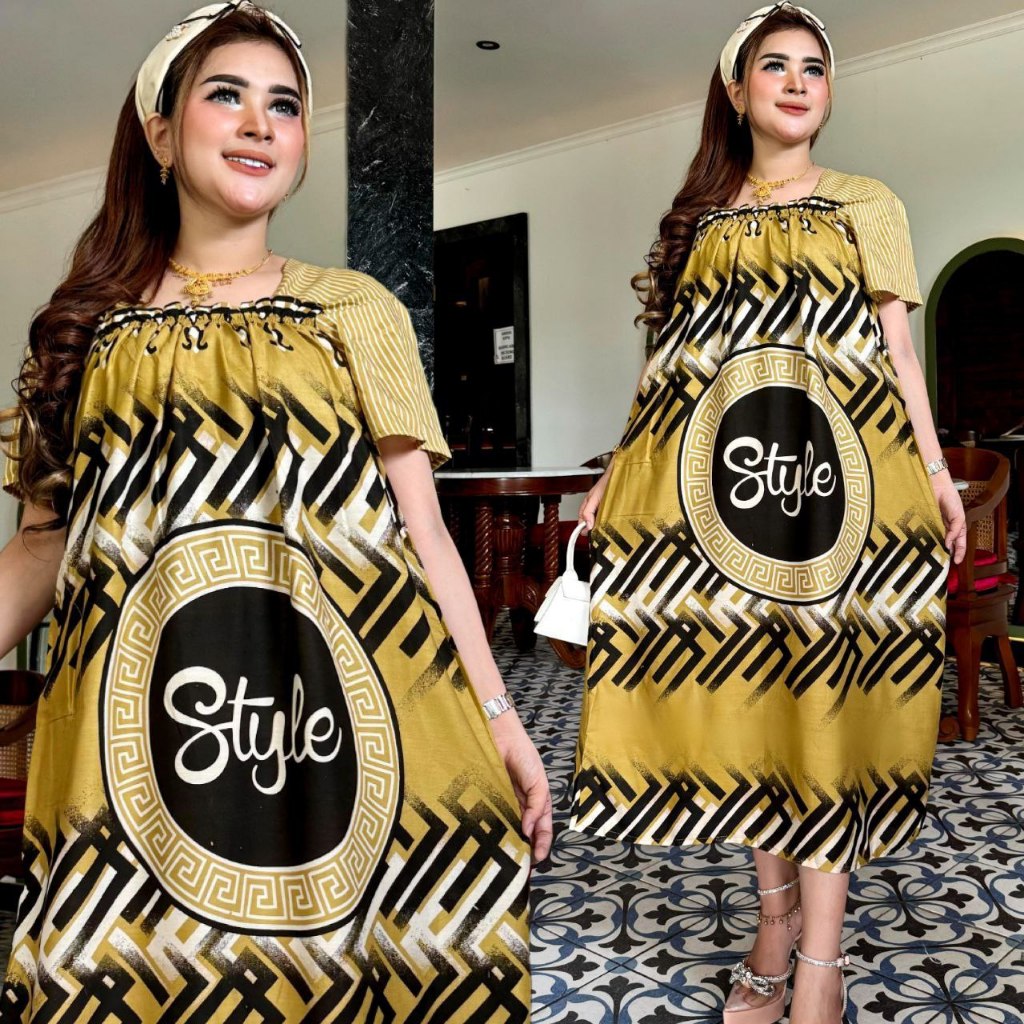 Jual Daster Baju daster kekinian Jumbo Viral Amora Susun Serut Dada ...