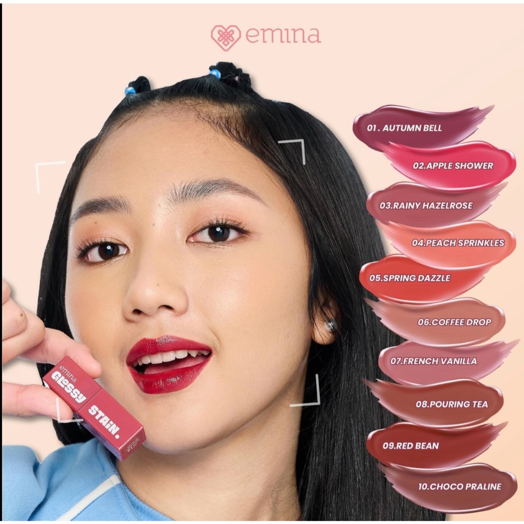 Jual Emina Glossy Stain 3 g Melty Gel Lip Tint Glossy Finish, Tahan